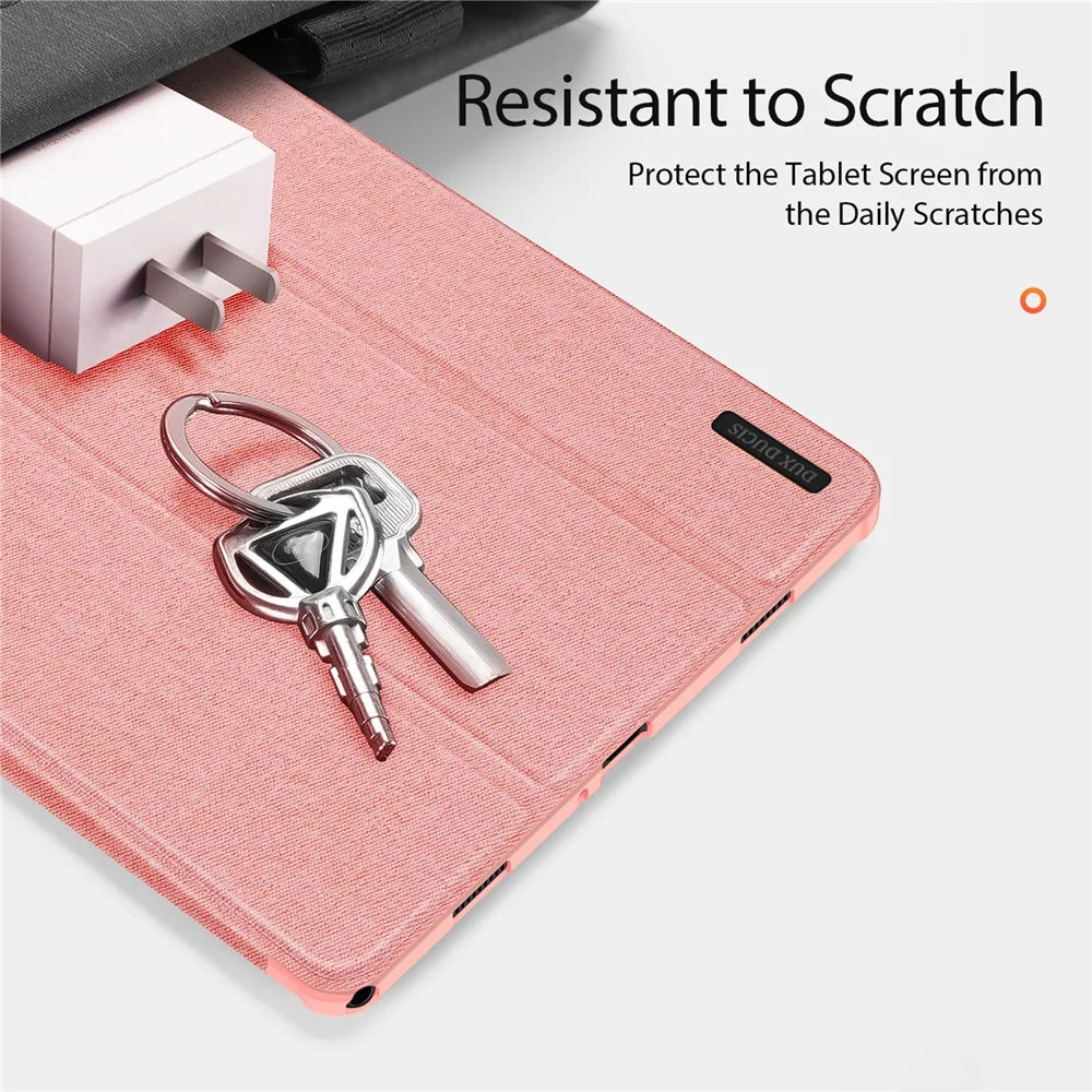 DUX DUCIS Domo Series For Samsung Galaxy Tab A9+ Business Stand Cover PU Leather Smart Sleep Tablet Case - Pink - 4