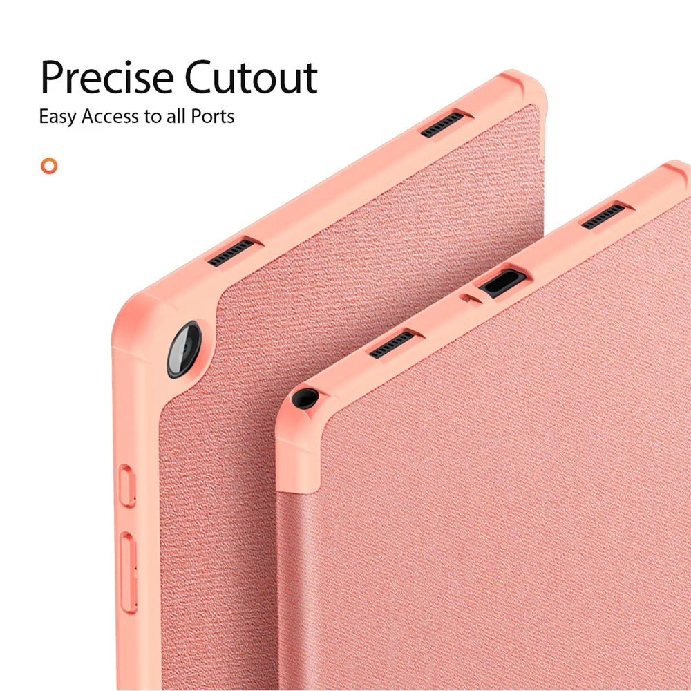DUX DUCIS Domo Series For Samsung Galaxy Tab A9+ Business Stand Cover PU Leather Smart Sleep Tablet Case - Pink - 5