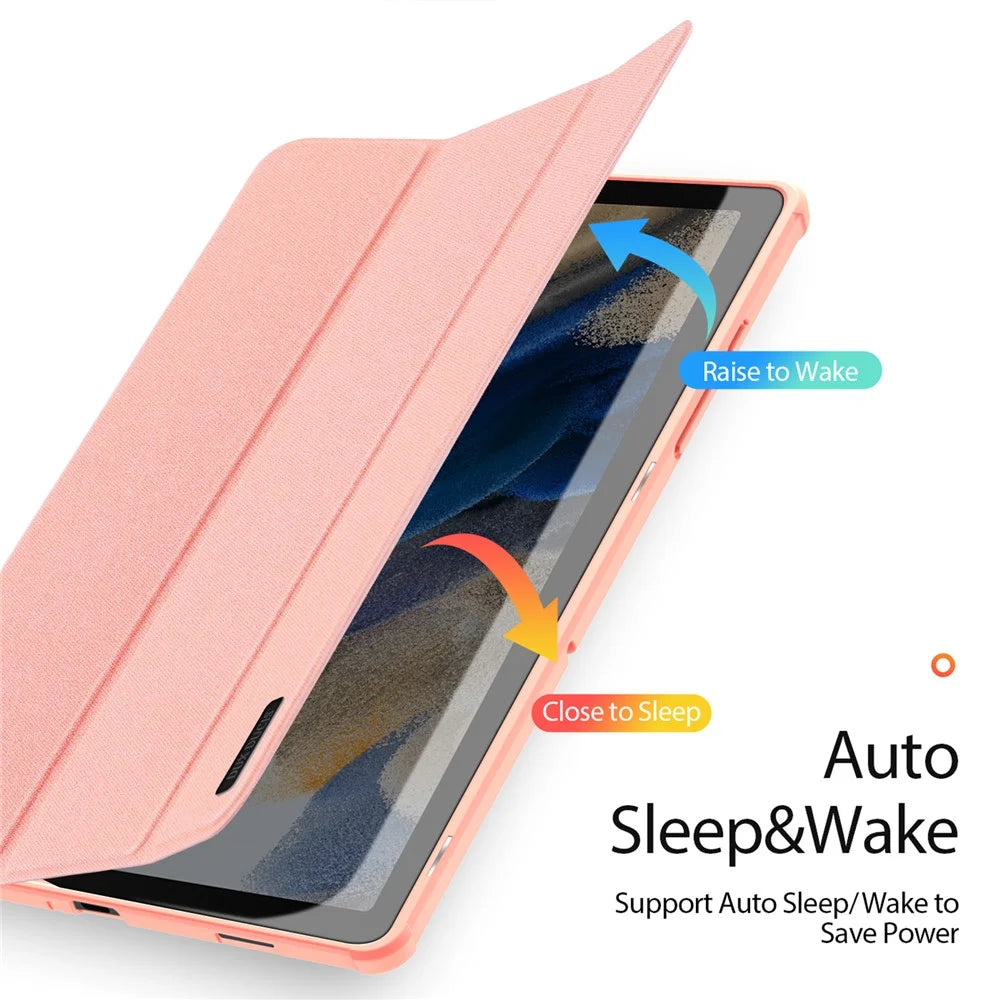 DUX DUCIS Domo Series For Samsung Galaxy Tab A9+ Business Stand Cover PU Leather Smart Sleep Tablet Case - Pink - 7