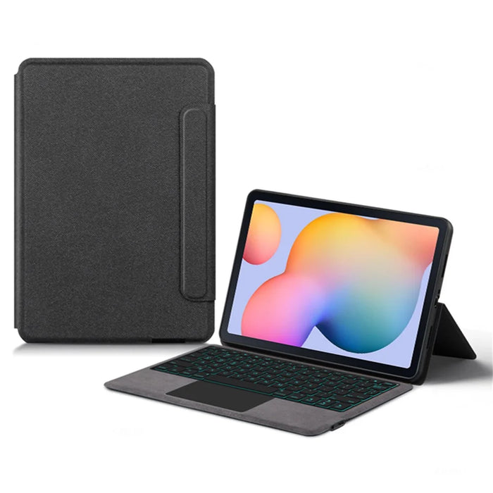 For Samsung Galaxy Tab S6 Lite (2024) / S6 Lite (2022) / S6 Lite (2020) Leather Case + Touchpad Bluetooth-compatible Keyboard with Backlit - 2