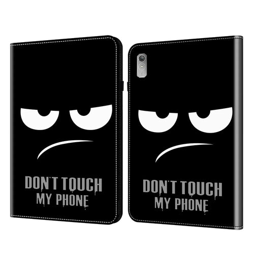Anti-scratch PU Leather Tablet Case For Lenovo Tab P11 Gen 2 Pattern Printing Stand Card Holder Cover - Don't Touch My Phone - 1