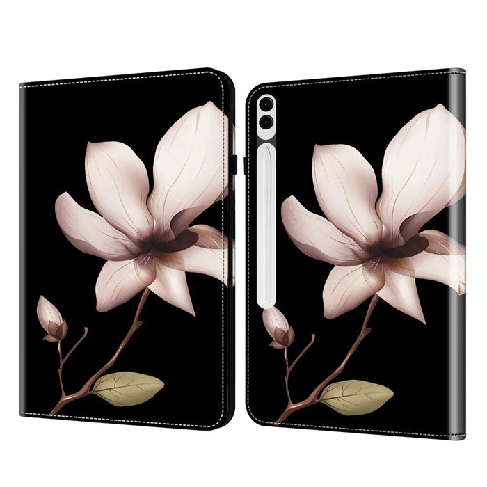For Samsung Galaxy Tab S10+ / S9+ / S9 FE+ All-Inclusive Protection PU Leather TPU Tablet Stand Case Pattern Printing Cover - Datura Flower - 1