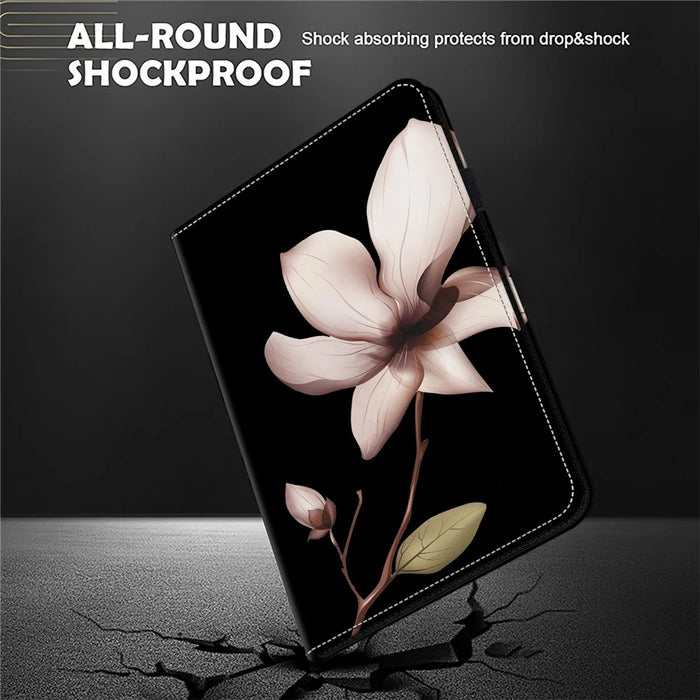 For Samsung Galaxy Tab S10+ / S9+ / S9 FE+ All-Inclusive Protection PU Leather TPU Tablet Stand Case Pattern Printing Cover - Datura Flower - 5