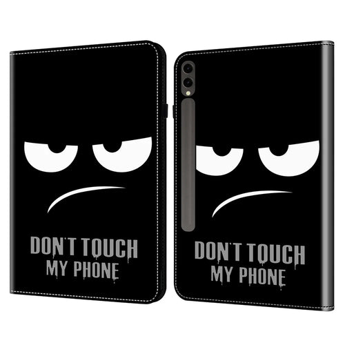 For Samsung Galaxy Tab S10 Lite / S10 FE / S9 FE / S9 PU Leather Tablet Case Pattern Printing Shell Cover Stand - Don't Touch My Phone - 1