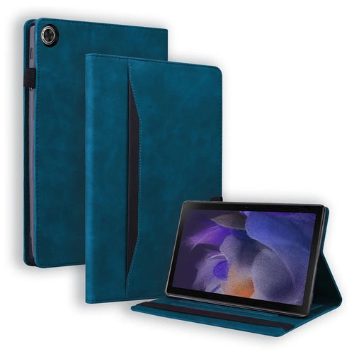 For Samsung Galaxy Tab A9 Tablet Wallet Case PU Leather Anti-drop Stand Tablet Cover - Blue - 1