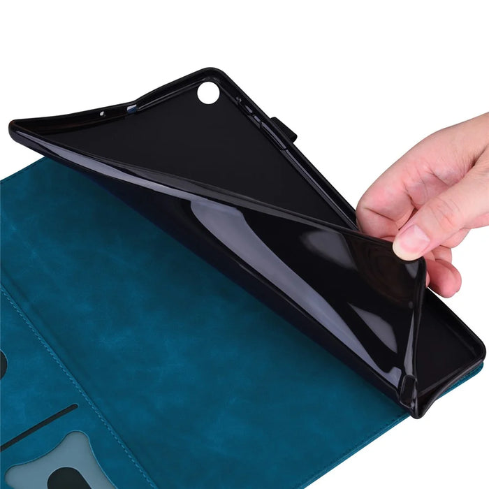 For Samsung Galaxy Tab A9 Tablet Wallet Case PU Leather Anti-drop Stand Tablet Cover - Blue - 5