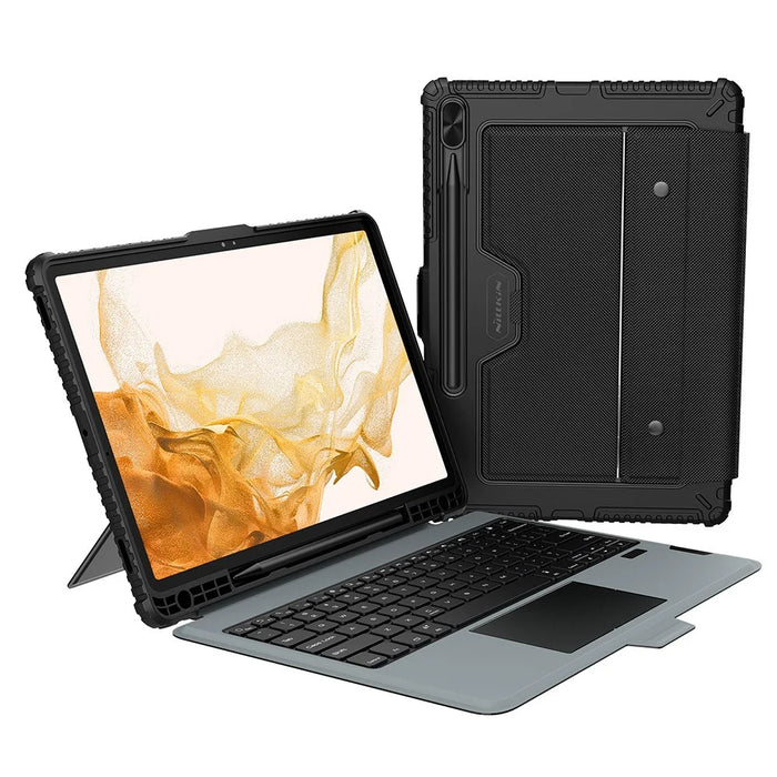 NILLKIN Bumper Backlit Bluetooth-compatible Keyboard Case for Samsung Galaxy Tab S7 FE / Tab S7+ / Tab S8+ Detachable Protective Tablet Cover - 1
