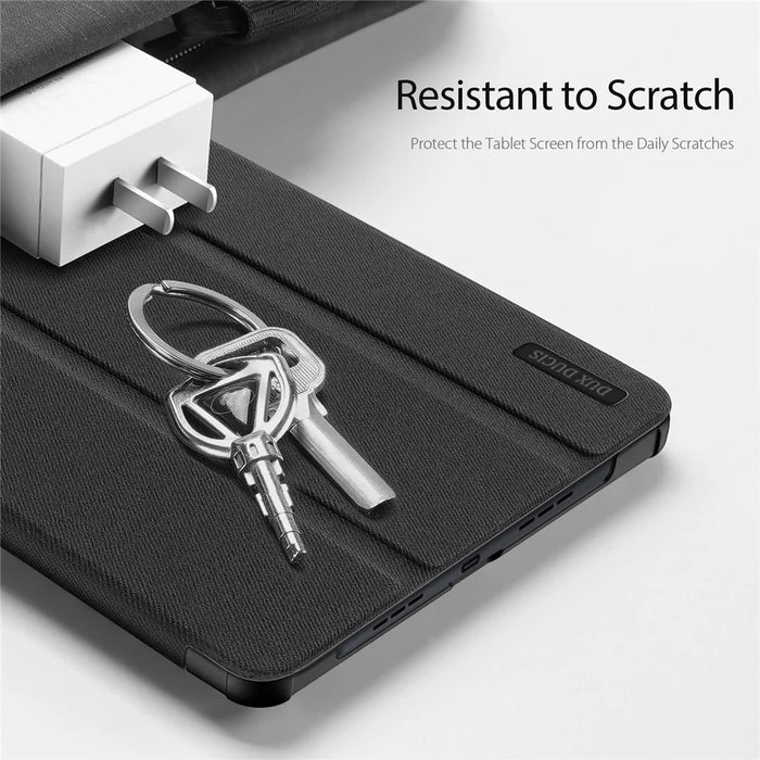 DUX DUCIS Domo Series for Realme Pad 2 PU Leather Tri-fold Stand Cover Auto Wake / Sleep Smart Tablet Case - Black - 4