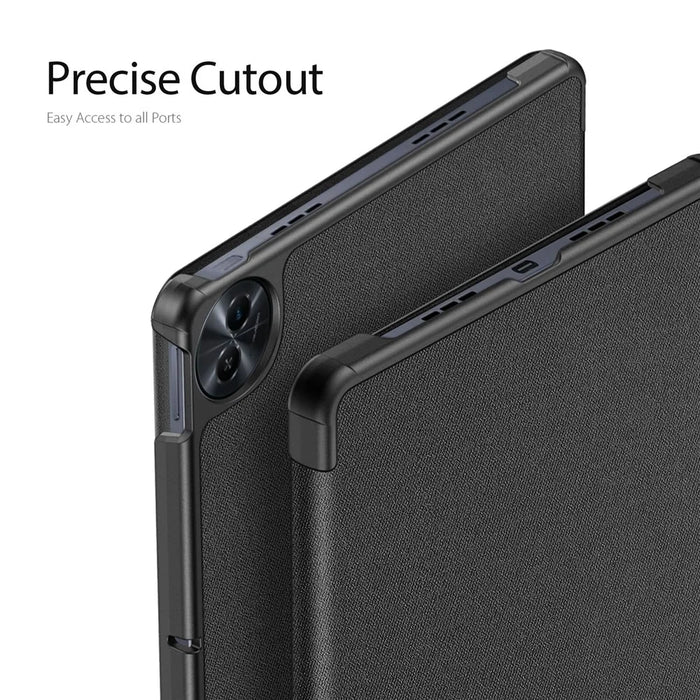 DUX DUCIS Domo Series for Realme Pad 2 PU Leather Tri-fold Stand Cover Auto Wake / Sleep Smart Tablet Case - Black - 5