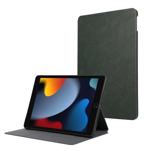 For iPad 10.2 (2021) / (2019) / (2020) PU Leather Flip Cover Anti-Dorp Auto Wake / Sleep Tablet Case with Stand - Green - 1