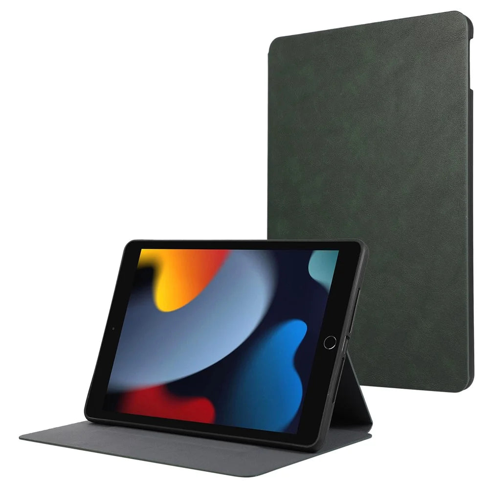 For iPad Air (2013) / Air 2 / iPad 9.7-inch (2017) / (2018) Anti-Dorp PU Leather Cover Auto Wake / Sleep Tablet Case with Stand - Green - 1
