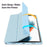 DUX DUCIS TOBY Series For Samsung Galaxy Tab A9+ Tri-fold Stand Cover PU Leather Auto Wake / Sleep Tablet Case - Baby Blue - 4