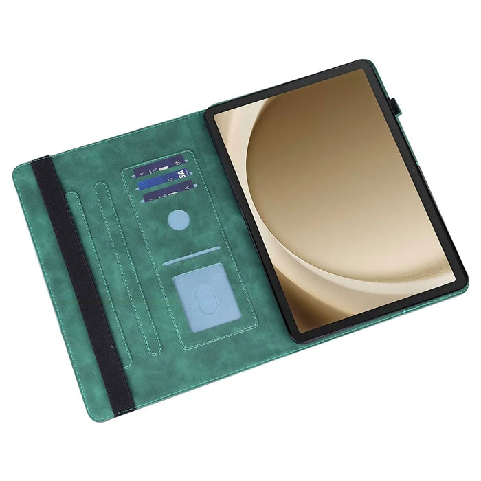 For Samsung Galaxy Tab A11+ / A9+ Case PU Leather Card Holder Tablet Cover - Green - 3