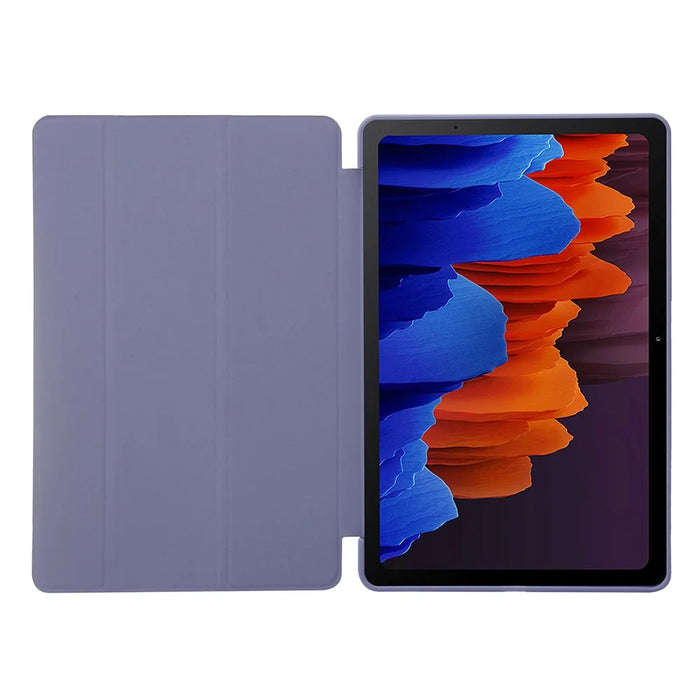 For Samsung Galaxy Tab S9+ Case Anti-scratch PU Leather + Silicone Tri-fold Stand Tablet Cover - Purple - 2