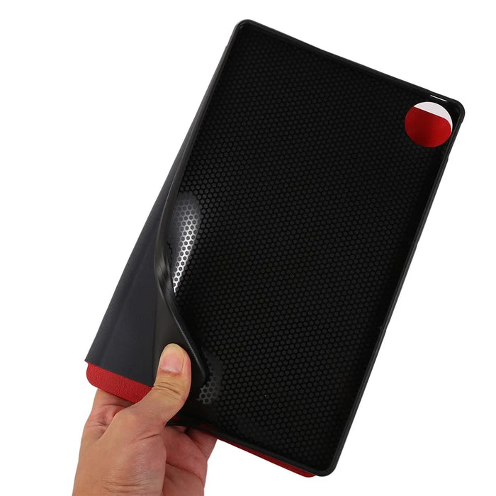 For Realme Pad 2 Case Scratch Proof PU Leather Flip Stand Tablet Cover - Red - 5