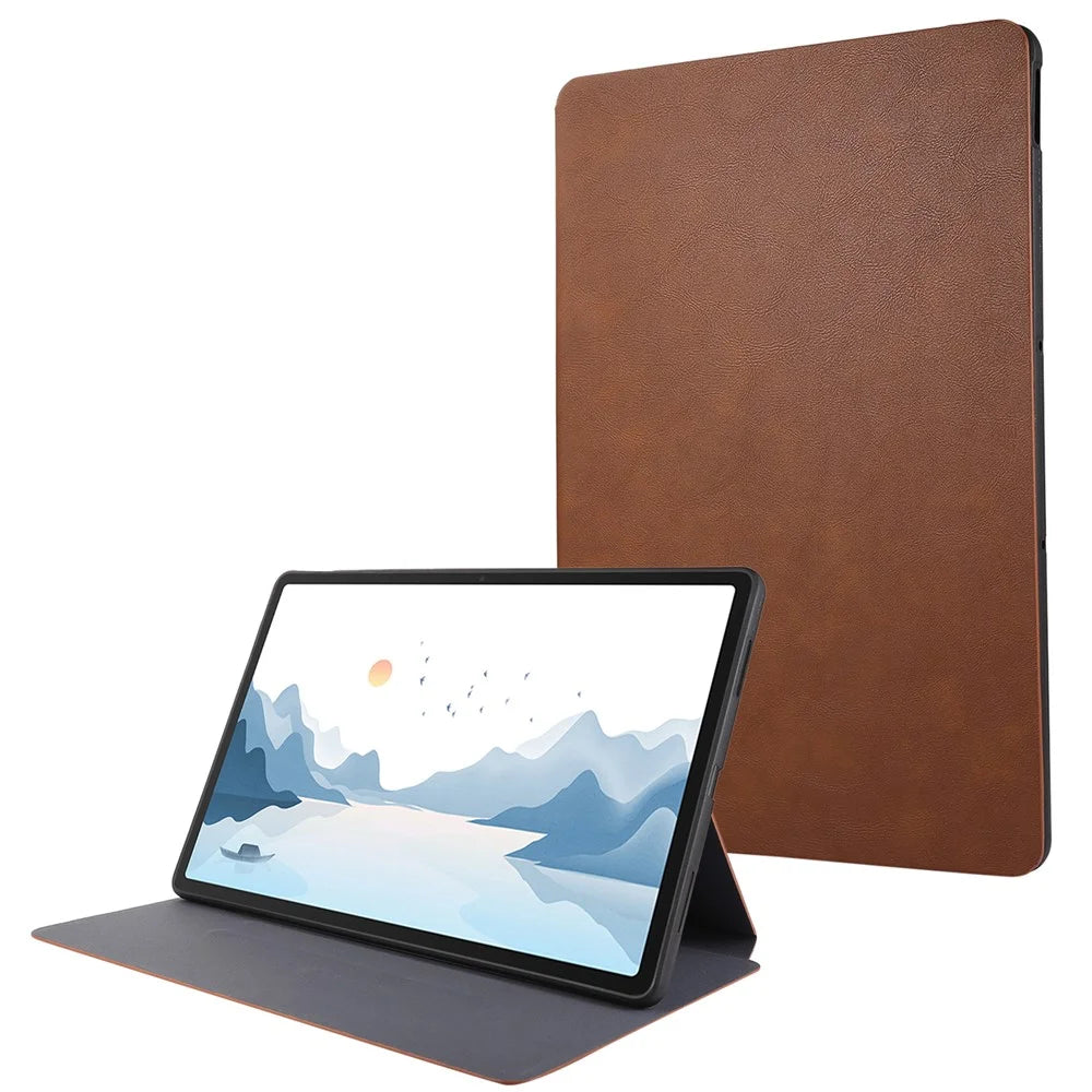 For Lenovo Xiaoxin Pad Pro 12.7 inch Case Shockproof PU Leather Flip Tablet Cover with Stand - Brown - 1