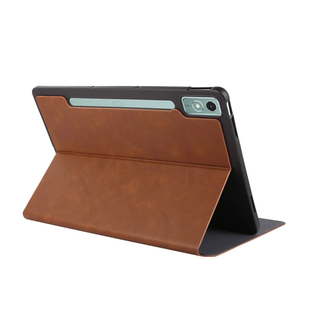 For Lenovo Xiaoxin Pad Pro 12.7 inch Case Shockproof PU Leather Flip Tablet Cover with Stand - Brown - 4