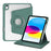 For iPad (2025) / 10.9 (2022) Smart Cover PU Leather+Acrylic Rotary Kickstand Protective Tablet Case - Midnight Green - 1
