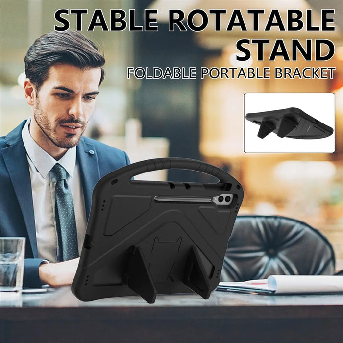 Shockproof Cover for Samsung Galaxy Tab S9 Ultra / S8 Ultra , Handle Kickstand Protective EVA Tablet Case - Black - 2