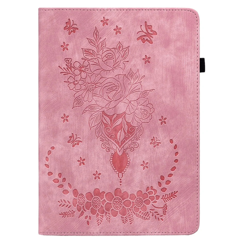 For Realme Pad 2 Protection Case PU Leather Stand Card Holder Tablet Cover - Pink - 7