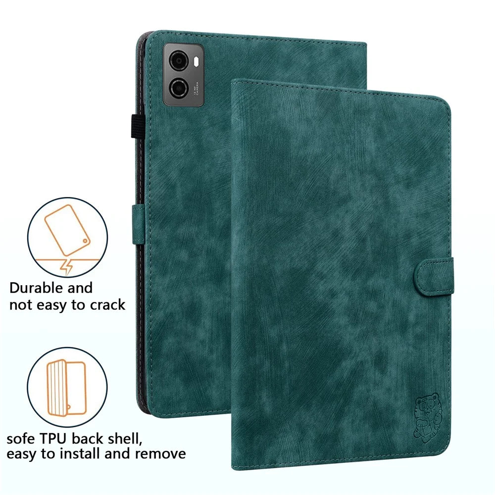 For Lenovo Legion Y700 (2023) / Tab Gen 2 Cover Imprinted Stand PU Leather Card Holder Tablet Case - Green - 6