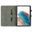 For Samsung Galaxy Tab A9 Leather Cover Cute Tiger Imprint Adjustable Stand Tablet Case - Green - 2