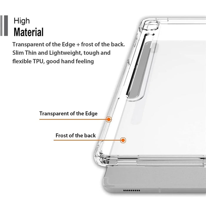 Slim-Fit TPU Tablet Cover for Samsung Galaxy Tab S9 , HD Transparent Case Anti-Scratch Shell - 6