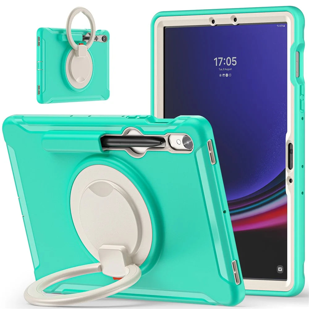 For Samsung Galaxy Tab S10 Lite / S10 FE / S9 FE / S7 T870 / S8 X700 / S9 X710 Case Kickstand Tablet Cover with Pen Slot - Mint Green - 2