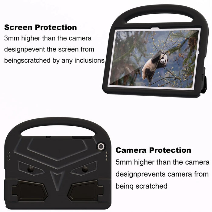 For Samsung Galaxy Tab A11+ / A9+ Case Sparrow Style Hand Grip Kickstand EVA Tablet Cover - Black - 2