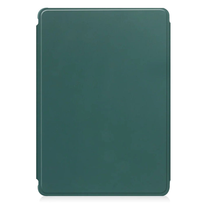 For Samsung Galaxy Tab A9+ Tablet Case 360-Degree Rotating Stand PU+Acrylic Cover (without Keyboard) - Blackish Green - 6