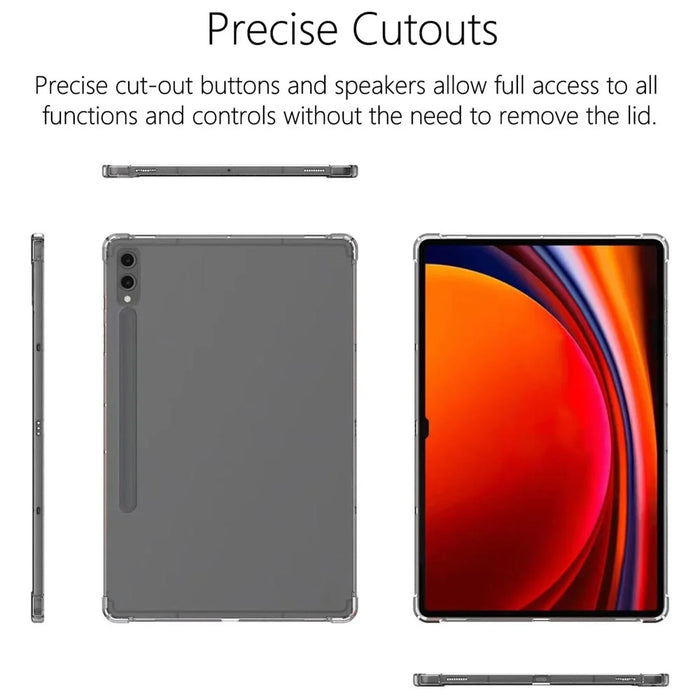 For Samsung Galaxy Tab S9 Ultra Case Drop Protection TPU Tablet Cover Transparent Shell - 5