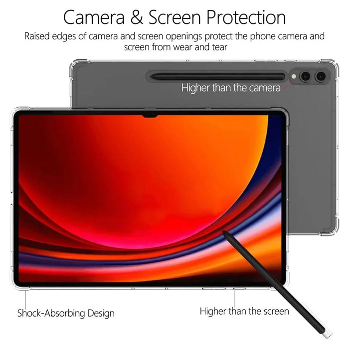 For Samsung Galaxy Tab S9 Ultra Case Drop Protection TPU Tablet Cover Transparent Shell - 6
