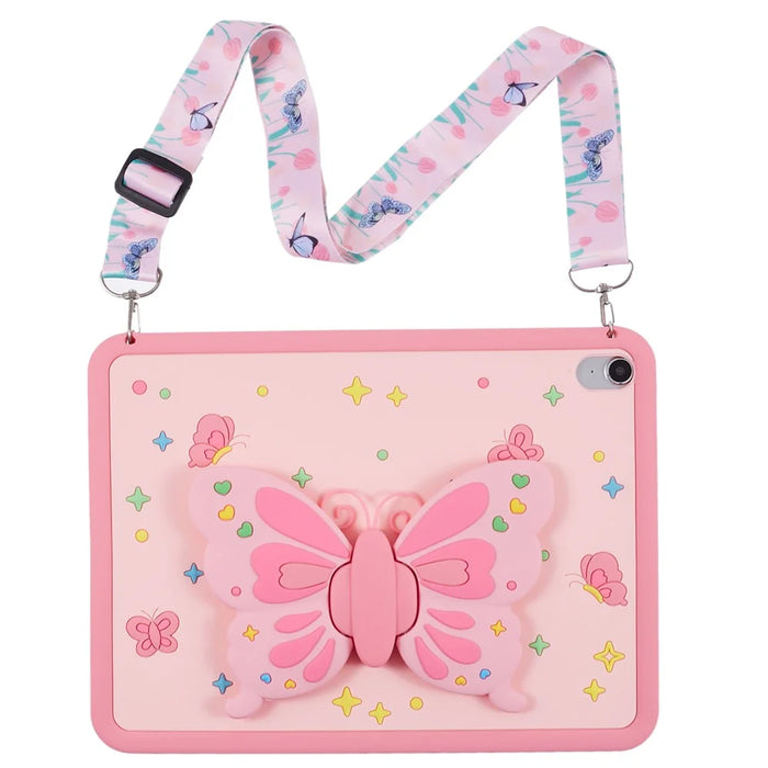 Tablet Cover for iPad (2025) / 10.9 (2022) Silicone Case with Foldable Butterfly Kickstand - 1