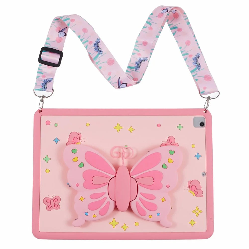 For iPad 9.7-inch (2017) / (2018) / Pro 9.7 inch (2016 / iPad Air (2013) / Air 2 Case Butterfly Kickstand Tablet Silicone Cover - 1