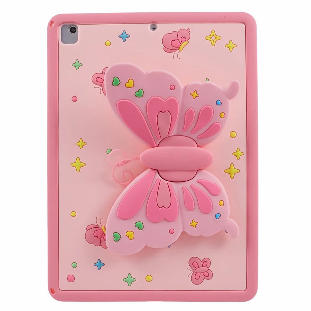 For iPad 9.7-inch (2017) / (2018) / Pro 9.7 inch (2016 / iPad Air (2013) / Air 2 Case Butterfly Kickstand Tablet Silicone Cover - 2