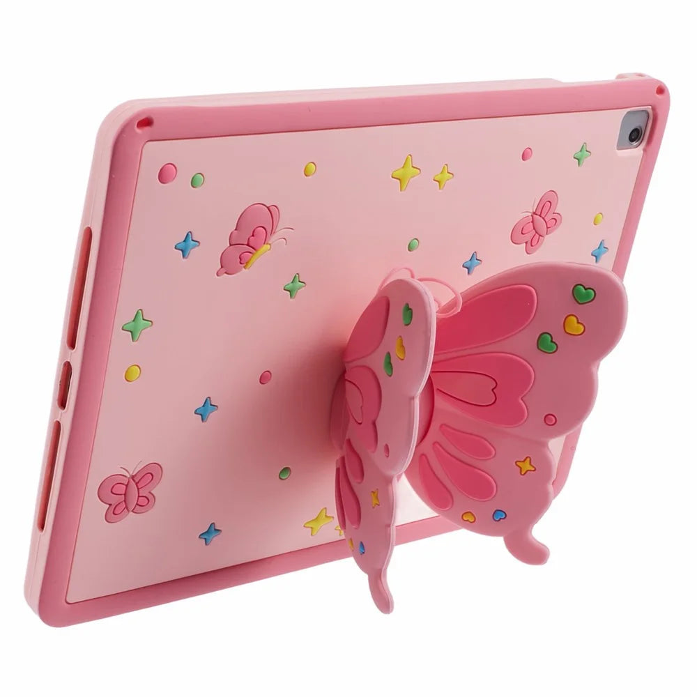 For iPad 9.7-inch (2017) / (2018) / Pro 9.7 inch (2016 / iPad Air (2013) / Air 2 Case Butterfly Kickstand Tablet Silicone Cover - 5