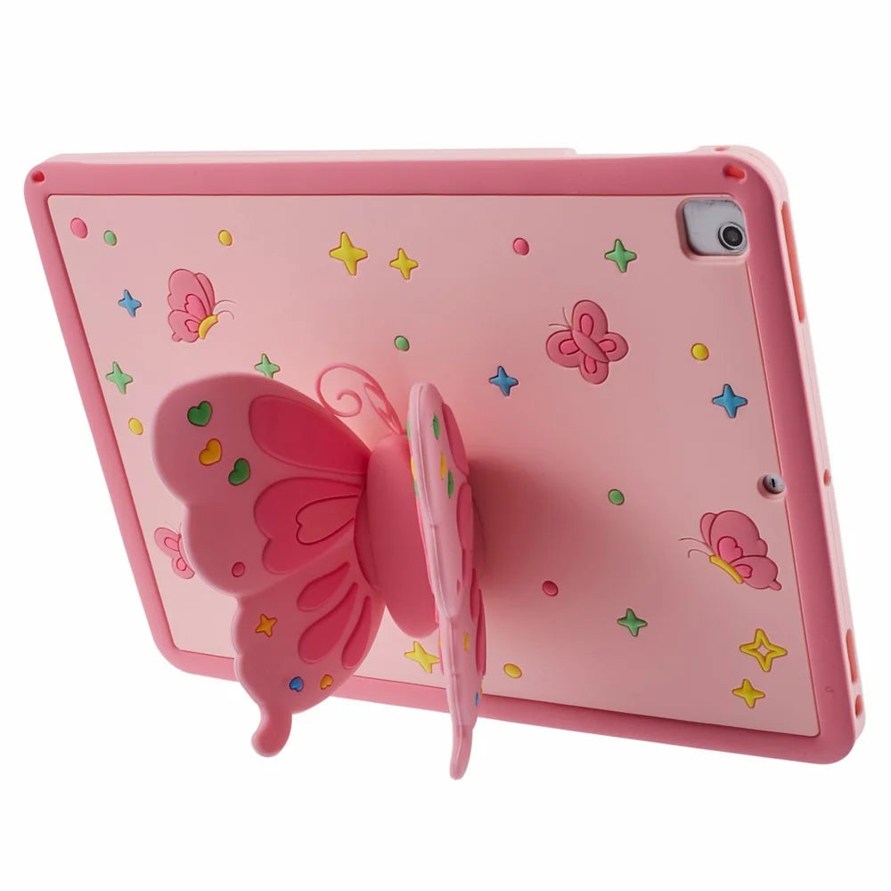For iPad 9.7-inch (2017) / (2018) / Pro 9.7 inch (2016 / iPad Air (2013) / Air 2 Case Butterfly Kickstand Tablet Silicone Cover - 6