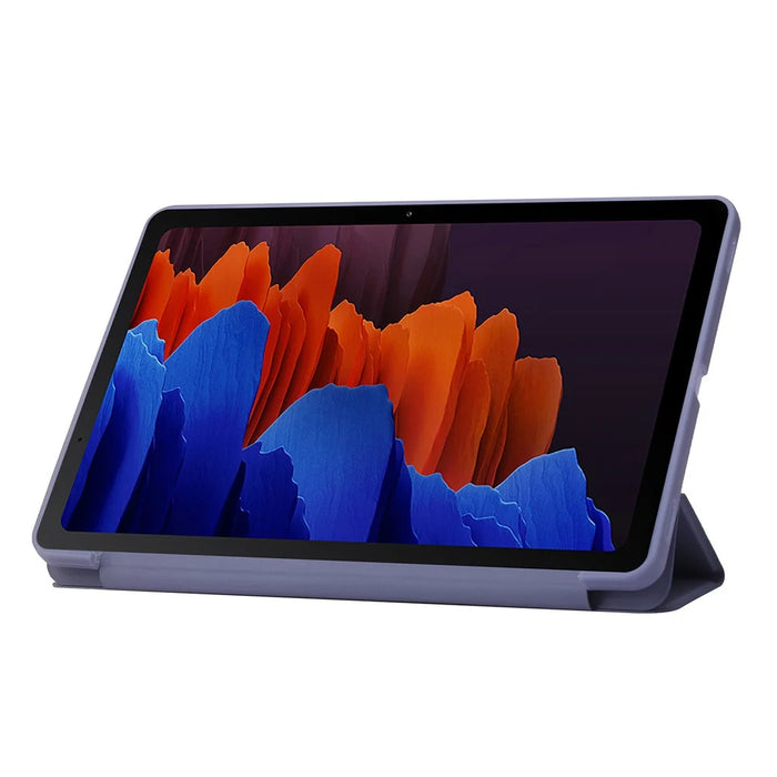 For Samsung Galaxy Tab S9 Case Anti-Scratch PU+ Silicone Tri-fold Stand Tablet Cover - Purple - 3