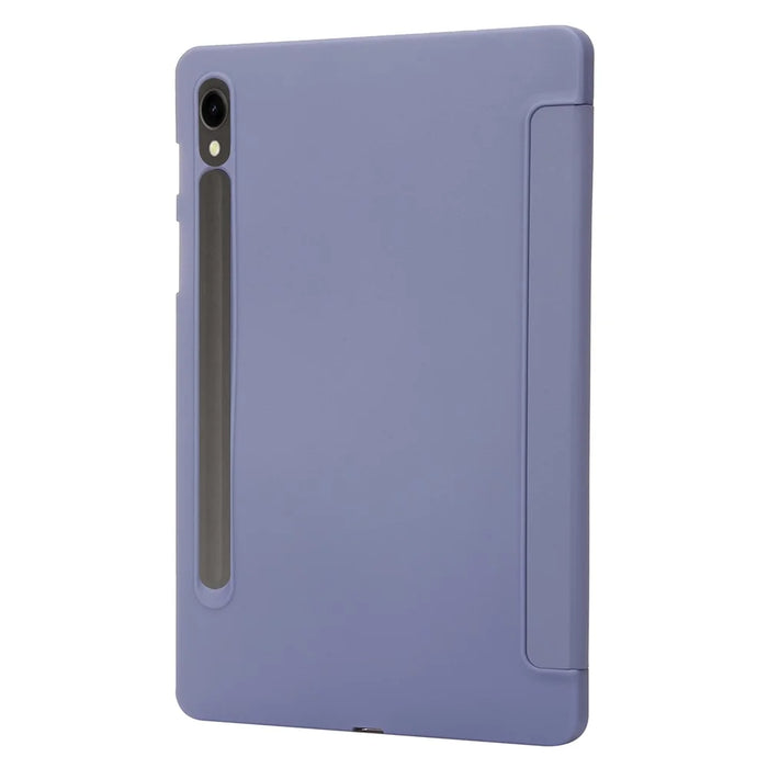 For Samsung Galaxy Tab S9 Case Anti-Scratch PU+ Silicone Tri-fold Stand Tablet Cover - Purple - 7