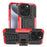 For iPhone 15 Pro Max Case Kickstand PC+TPU Anti-slip Phone Cover - Red - 1