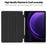 For Samsung Galaxy Tab S10 FE / S9 FE Leather Case Tri-Fold Stand Pen Slot Tablet Cover - Black - 2