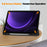 For Samsung Galaxy Tab S10 FE / S9 FE Leather Case Tri-Fold Stand Pen Slot Tablet Cover - Black - 5