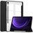 For Samsung Galaxy Tab S10 FE / S9 FE Tablet Case Leather+TPU+Acrylic Stand Cover with Pen Slot - Black - 1