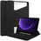 For Samsung Galaxy Tab S10 FE / S9 FE Case Leather+Acrylic Rotary Stand Cover with Bluetooth-Compatible Keyboard - Black - 1