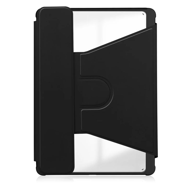For Samsung Galaxy Tab S10 FE / S9 FE Case Leather+Acrylic Rotary Stand Cover with Bluetooth-Compatible Keyboard - Black - 7