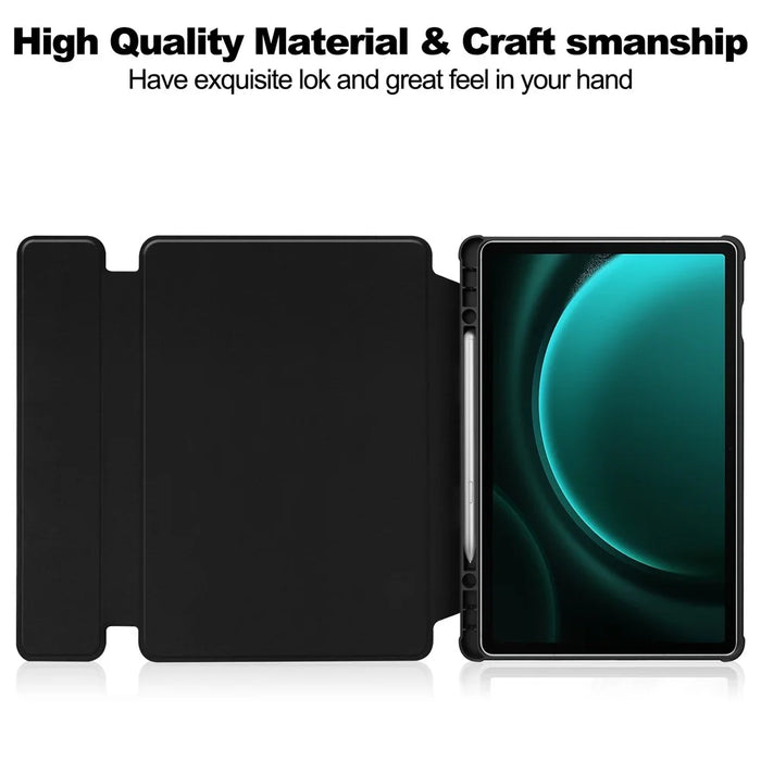 For Samsung Galaxy Tab S9 FE+ Case Rotating Stand Tablet Cover (without Keyboard) - Black - 4