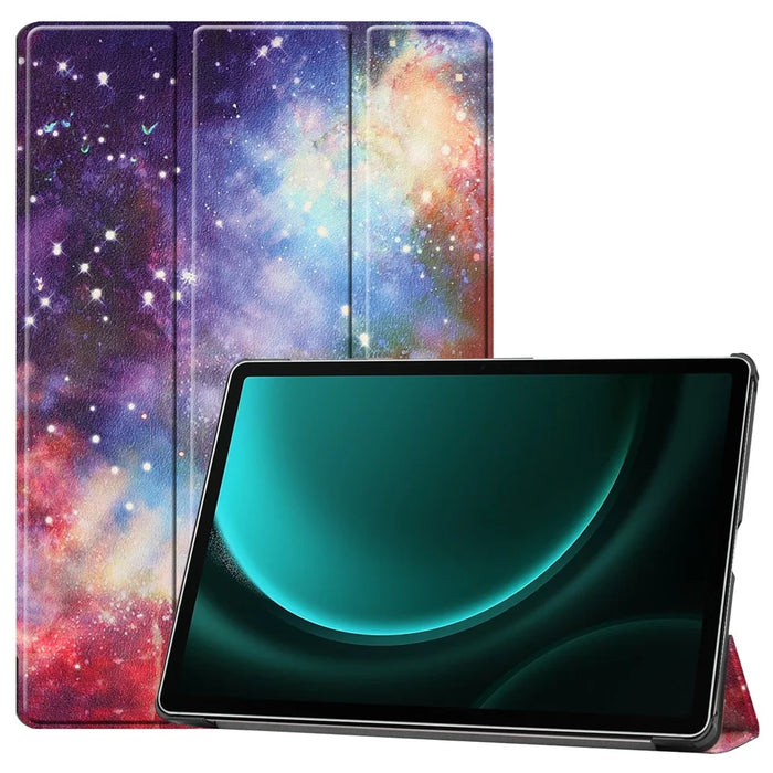 For Samsung Galaxy Tab S9 FE+ Case Tri-fold Stand PU Leather Tablet Cover - Galaxy - 1