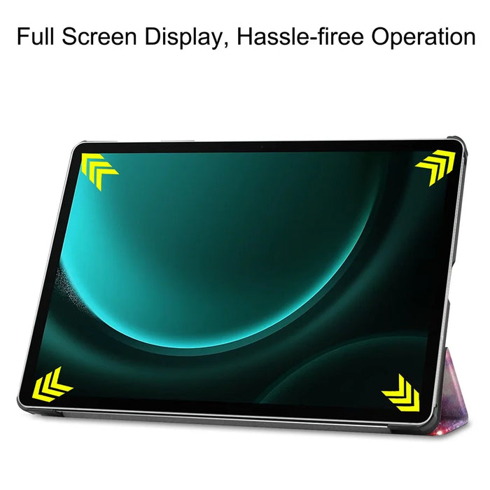 For Samsung Galaxy Tab S9 FE+ Case Tri-fold Stand PU Leather Tablet Cover - Galaxy - 4