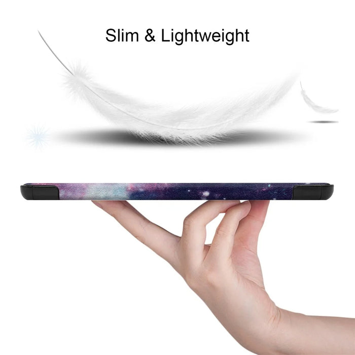 For Samsung Galaxy Tab S9 FE+ Case Tri-fold Stand PU Leather Tablet Cover - Galaxy - 7