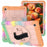 For Samsung Galaxy Tab A9+ Rugged Kickstand Cover TPU+PC Tablet Case with Shoulder Strap - Colorful Gold - 2